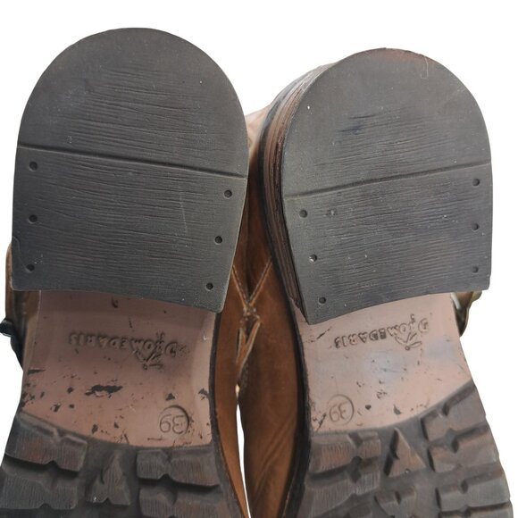 Dromedaris Kelsey Leather Chelsea Boots Size 39 US 8.5-9 Beige Western Buckle - Picture 7 of 13